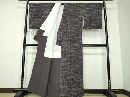 平和屋着物●上質な小紋　ろうけつ染め　露芝文　正絹　逸品　未使用　DAAZ0550ps