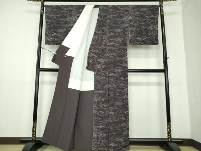 平和屋着物●上質な小紋　ろうけつ染め　露芝文　正絹　逸品　未使用　DAAZ0550ps
