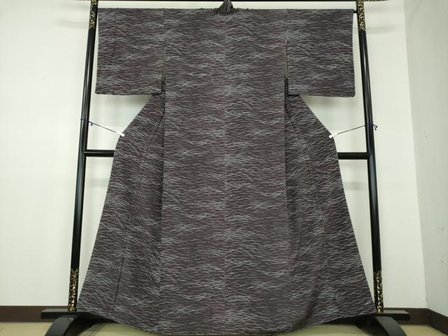 平和屋着物●上質な小紋　ろうけつ染め　露芝文　正絹　逸品　未使用　DAAZ0550ps