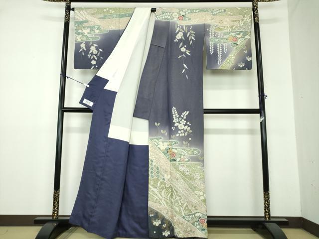 平和屋着物●訪問着 絞り 辻が花 暈し染め 金彩 銀通し地 ますいわ屋扱い 正絹 逸品 DAAZ0552ps