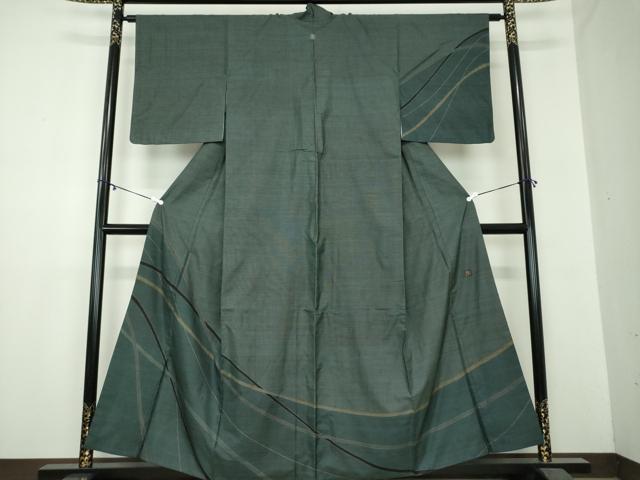 平和屋着物●本場大島紬 訪問着 9マルキ 作家物 変わり間道 正絹 逸品 DAAZ0557ps