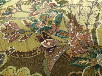 平和屋着物●訪問着 更紗孔雀花文 暈し染め 金彩 正絹 逸品 DAAZ0567ps