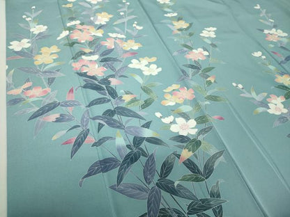 平和屋着物●訪問着　友禅　作家物　草花文　正絹　逸品　未使用　DAAZ0625ps