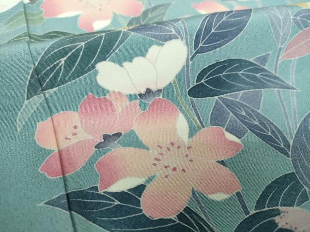 平和屋着物●訪問着　友禅　作家物　草花文　正絹　逸品　未使用　DAAZ0625ps