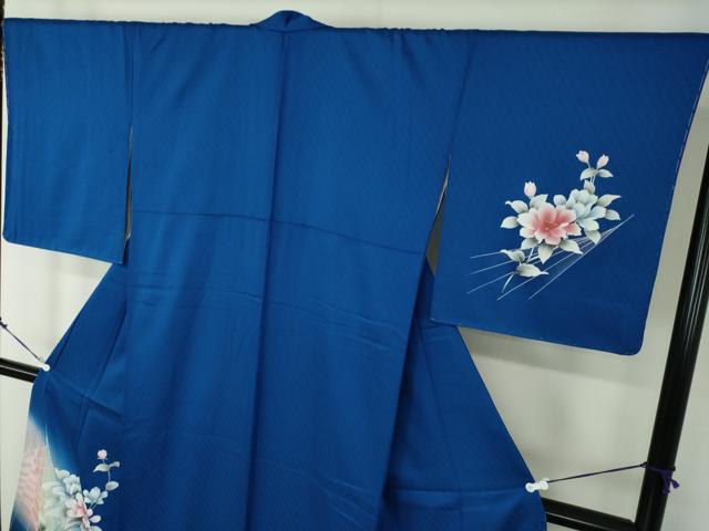 平和屋着物○訪問着 草花文 暈し染め 銀彩 正絹 逸品 未