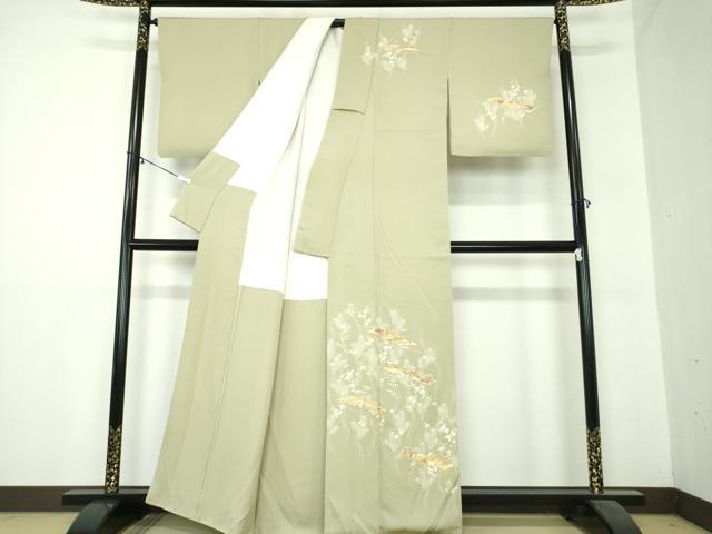 平和屋着物●銀座きしや　訪問着　駒刺繍　吉祥花文　金彩　正絹　逸品　DAAZ0635ps