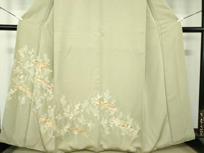 平和屋着物●銀座きしや　訪問着　駒刺繍　吉祥花文　金彩　正絹　逸品　DAAZ0635ps