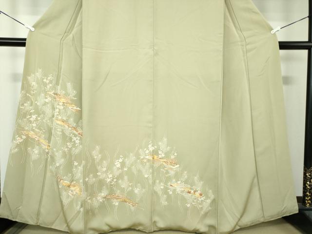 平和屋着物●銀座きしや　訪問着　駒刺繍　吉祥花文　金彩　正絹　逸品　DAAZ0635ps