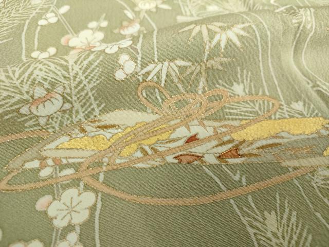 平和屋着物●銀座きしや　訪問着　駒刺繍　吉祥花文　金彩　正絹　逸品　DAAZ0635ps