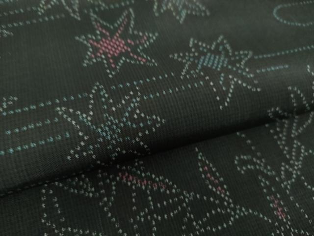 平和屋着物●上質な紬 草葉文 正絹 逸品 DAAZ0646ps