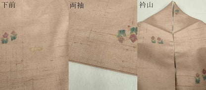 平和屋着物●上質な紬 手描き 草花文 金彩 正絹 逸品 DAAZ0667ps