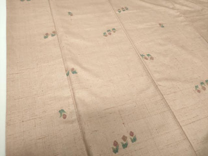 平和屋着物●上質な紬 手描き 草花文 金彩 正絹 逸品 DAAZ0667ps