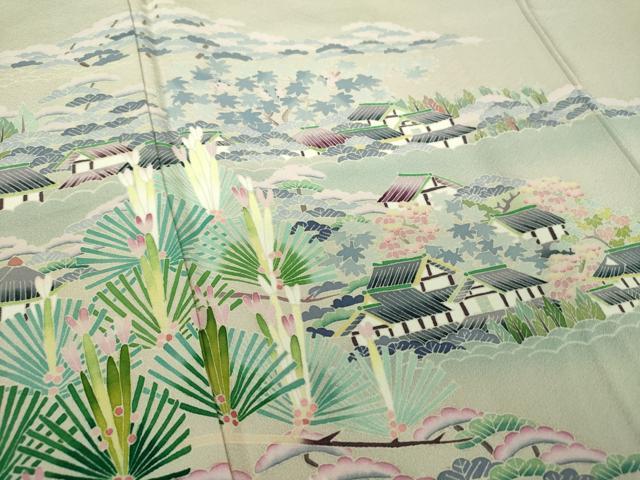 平和屋着物●本加賀友禅作家　東藤岳　色留袖　風景松文　暈し染め　正絹　逸品　DAAZ0677ps 平和屋着物○本加賀友禅作家 東藤岳 色留袖 風景松文 暈し