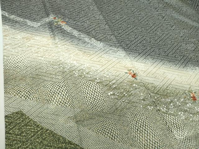 平和屋着物●訪問着　刺繍　草花文　金彩　正絹　逸品　DAAZ0680ps