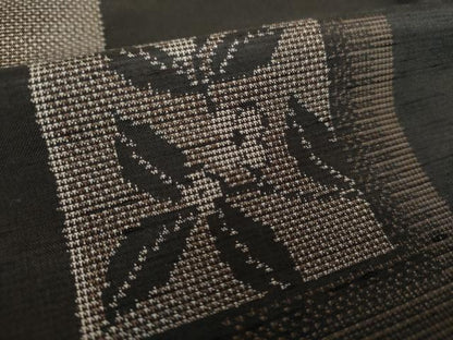 平和屋着物●上質な紬　色紙重ね花文　正絹　逸品　DAAZ0685ps