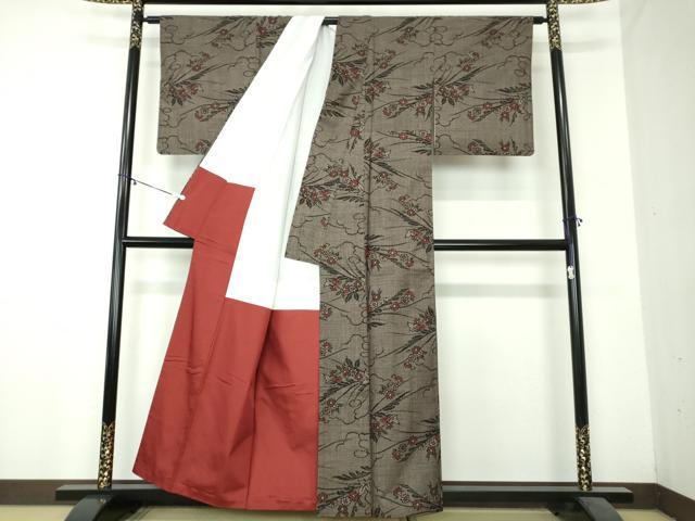 平和屋着物●本場大島紬 7マルキ 草花文 正絹 逸品 DAAZ0693ps