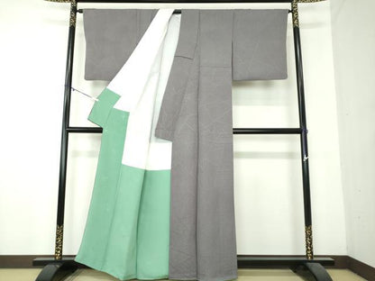 平和屋着物●上質な紬　切嵌花文　正絹　逸品　DAAZ0697ps