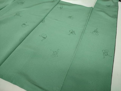 平和屋着物●上質な紬　切嵌花文　正絹　逸品　DAAZ0697ps