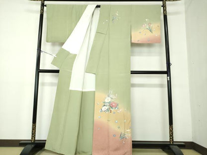 平和屋着物●訪問着　友禅　作家物　飾花文　暈し染め　正絹　逸品　DAAZ0702ps