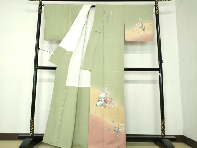平和屋着物●訪問着　友禅　作家物　飾花文　暈し染め　正絹　逸品　DAAZ0702ps