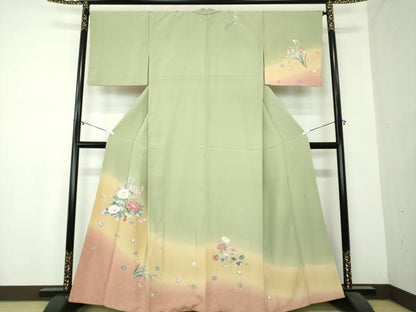平和屋着物●訪問着　友禅　作家物　飾花文　暈し染め　正絹　逸品　DAAZ0702ps