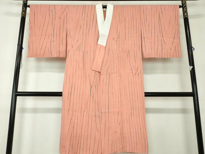 平和屋着物●上質な長襦袢　無双仕立て　絞り　変わり縞　正絹　逸品　DAAZ0707ps