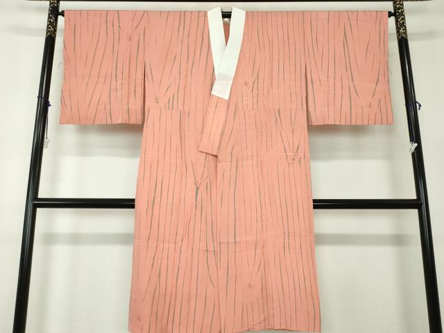 平和屋着物●上質な長襦袢　無双仕立て　絞り　変わり縞　正絹　逸品　DAAZ0707ps