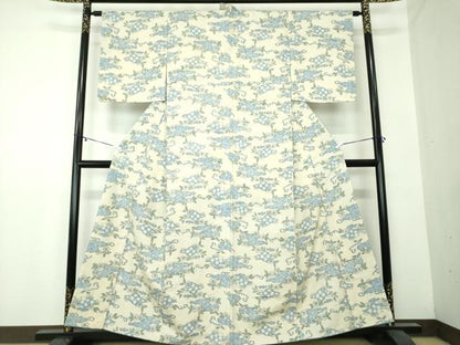 平和屋着物●上質な紬 霞花文 正絹 逸品 DAAZ0715ps