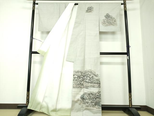 平和屋着物●本場染大島紬　訪問着　作家物　手描き　仁科路　正絹　逸品　DAAZ0716ps