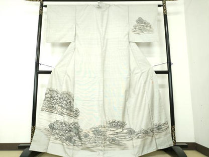 平和屋着物●本場染大島紬　訪問着　作家物　手描き　仁科路　正絹　逸品　DAAZ0716ps