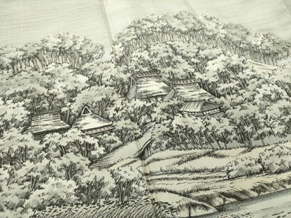 平和屋着物●本場染大島紬　訪問着　作家物　手描き　仁科路　正絹　逸品　DAAZ0716ps