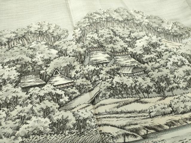 平和屋着物●本場染大島紬　訪問着　作家物　手描き　仁科路　正絹　逸品　DAAZ0716ps