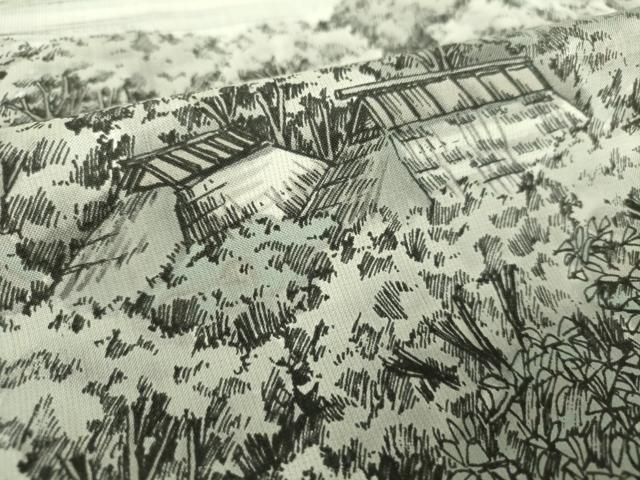 平和屋着物●本場染大島紬　訪問着　作家物　手描き　仁科路　正絹　逸品　DAAZ0716ps