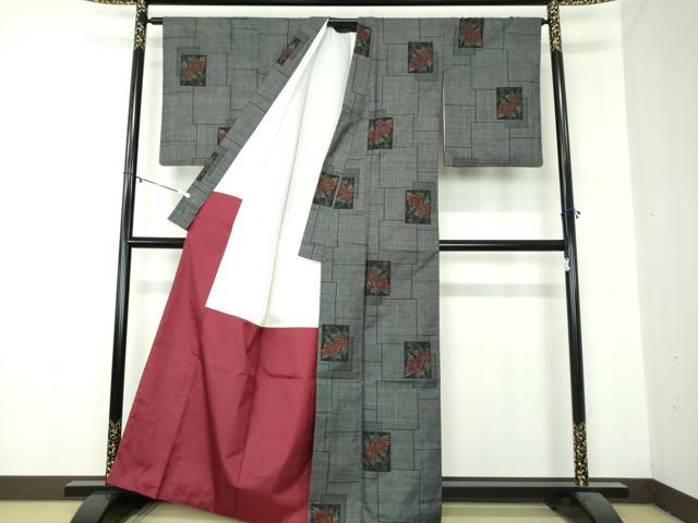 平和屋着物●本場大島紬 7マルキ 色紙重ね花文 証紙付き 正絹 逸品 DAAZ0745ps