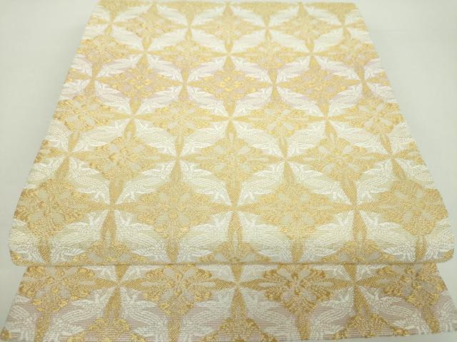 平和屋着物●六通柄袋帯 唐織 七宝鳳凰花文 金糸 正絹 逸品 DAAZ0767ps
