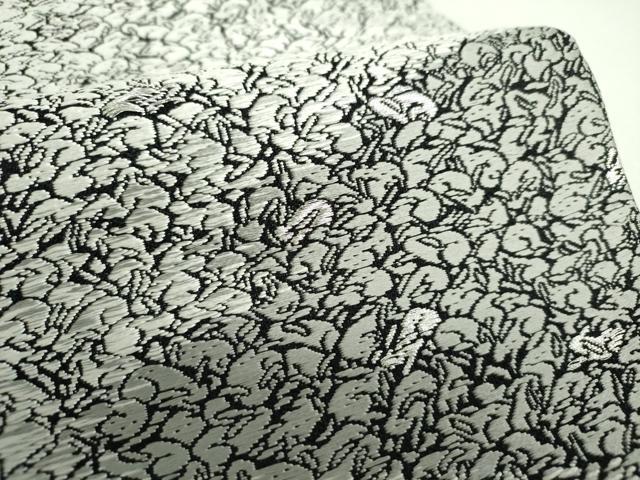 平和屋着物●六通柄袋帯 唐織 兎尽くし 黒地 銀糸 正絹 逸品 DAAZ0777ps
