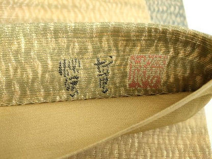 平和屋着物▽西陣織の職人・田村螢成 京都・美山織工房 螢庵 蛍庵 六通柄袋帯 スリーシーズン帯 春夏秋 櫛織 金糸 正絹 逸品 DAAZ0799ps