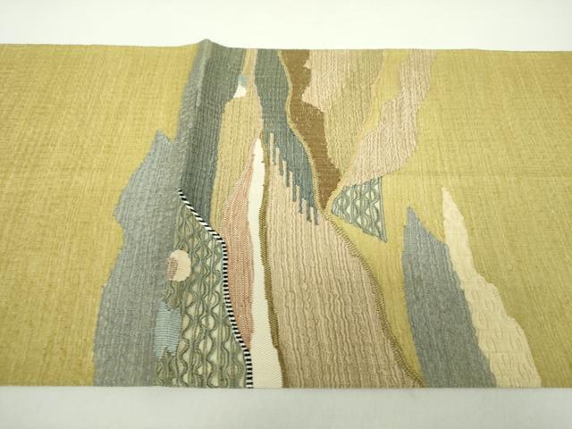 平和屋着物▽太鼓柄袋帯 スリーシーズン帯 春 夏 秋 すくい織 霞文 正絹 逸品 DAAZ0800ps