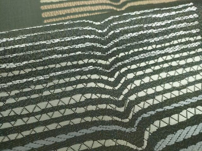 平和屋着物●六通柄袋帯 横縞 金銀糸 正絹 逸品 DAAZ0824ps