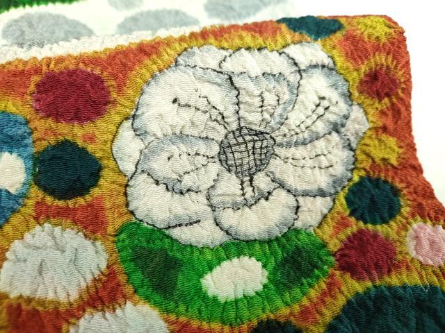 平和屋着物○九寸開き名古屋帯 作家物 絞り 辻が花 鬼しぼ縮緬