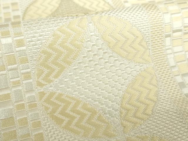 平和屋着物●本場筑前博多織 八寸名古屋帯 七宝間道 金糸 正絹 逸品 DAAZ0842ps