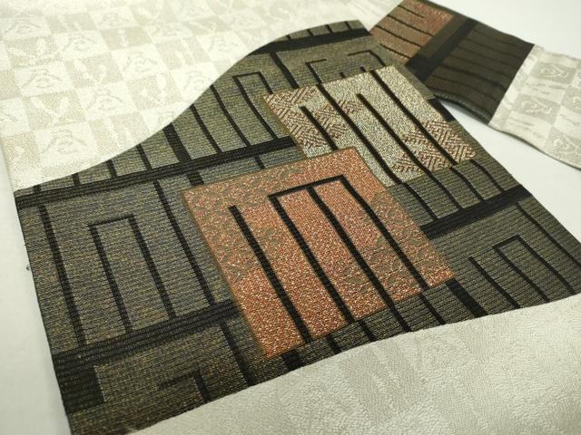 ワンサページ 誉田源兵衛 名古屋帯 正絹 金糸銀糸 松 九寸 U-8218 ワンサページ 誉田源兵衛 名古屋帯 正絹 金糸銀糸 松 九寸 U-8218