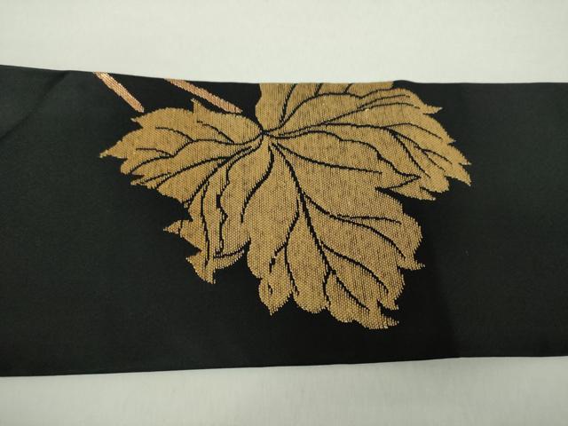 平和屋着物○龍村美術織物 たつむら 九寸名古屋帯 つた錦 黒地