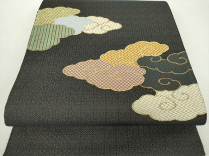 平和屋着物●六通柄袋帯　唐織　霊芝雲　金糸　正絹　逸品　未使用　DAAZ0885ps