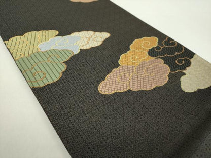 平和屋着物●六通柄袋帯　唐織　霊芝雲　金糸　正絹　逸品　未使用　DAAZ0885ps