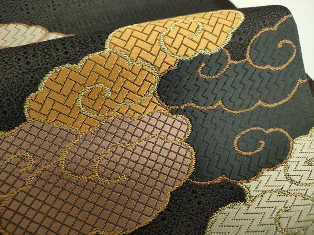 平和屋着物●六通柄袋帯　唐織　霊芝雲　金糸　正絹　逸品　未使用　DAAZ0885ps
