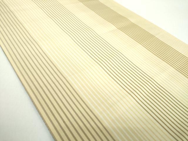平和屋着物●両面 全通柄袋帯 花織 横段文 正絹 逸品 未使用 DAAZ0901ps