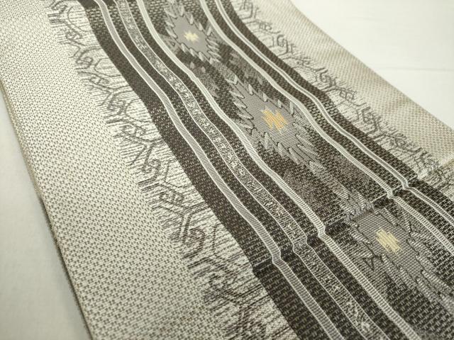 平和屋着物●本場筑前博多織 八寸名古屋帯 菱間道 正絹 逸品 DAAZ0941ps