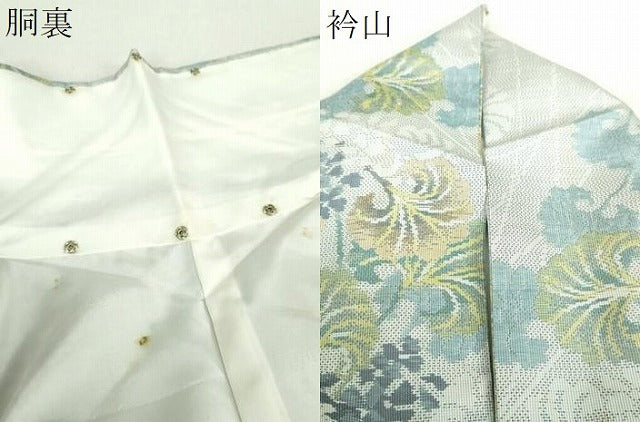 平和屋着物▽本場大島紬　白大島　単衣　7マルキ　正倉院花文　正絹　逸品　AABF0984jh 平和屋着物○本場大島紬 白大島 9マルキ 流水草花文 正絹 逸品 未使用