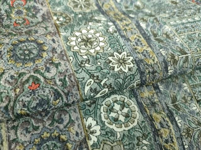 平和屋着物○上質な小紋 更紗花間道 鬼しぼ縮緬 正絹 逸品